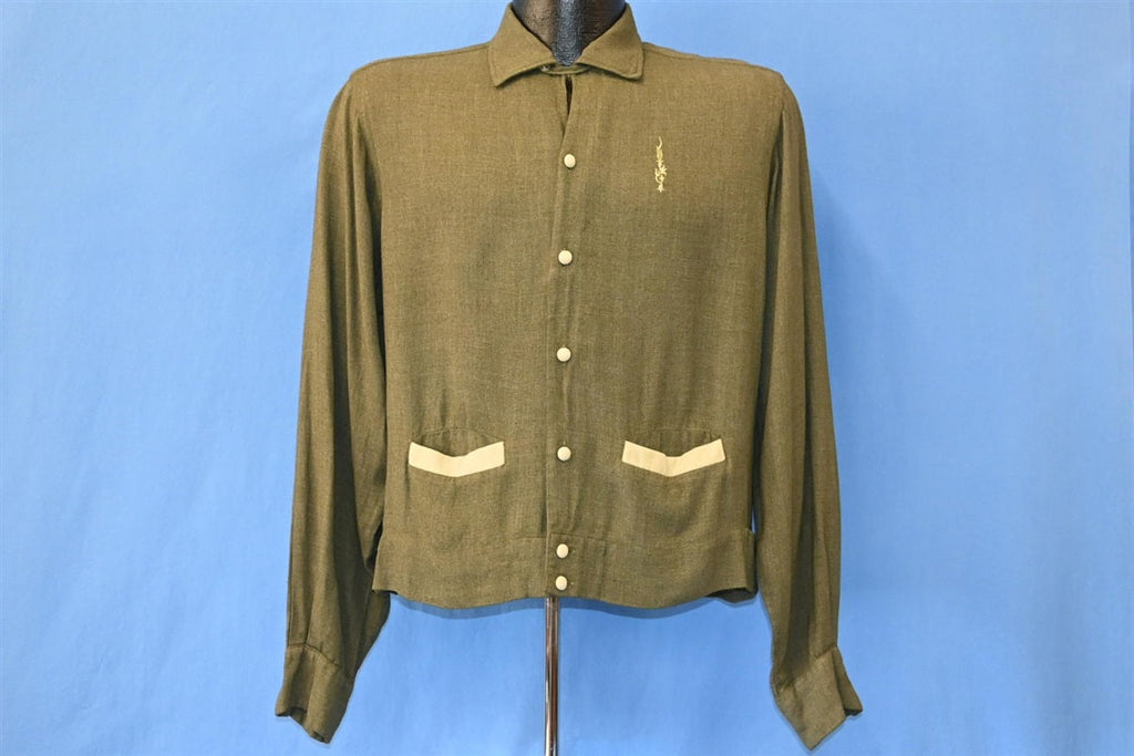 40s Enro Gabardine Green Gray Shirt Jacket Medium product image 3