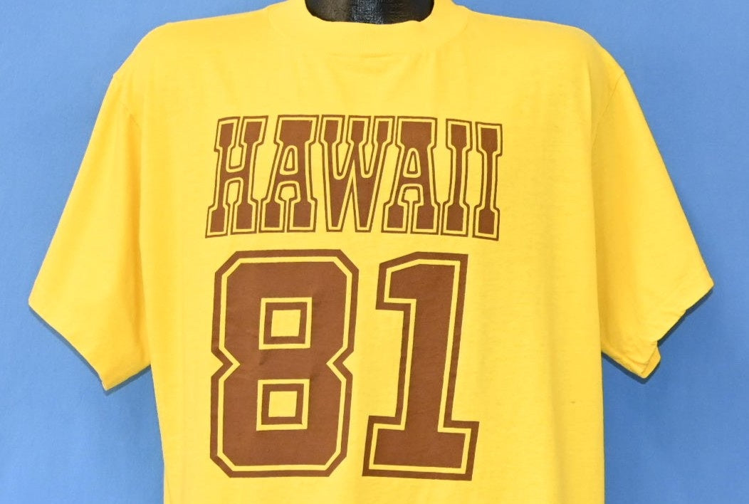 80s Hawaii 81 Yellow Double Sided 1981 Jersey t-shirt Extra product image 1