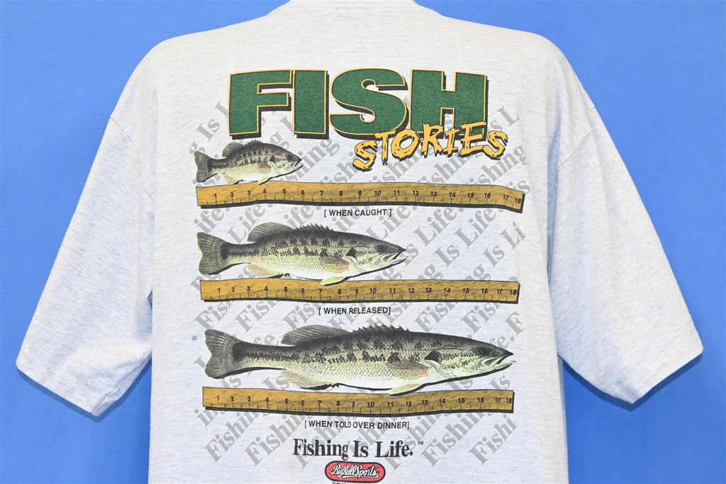 90s Fish Stories Fishing Is Life Double Sided t-shirt Extra product image 1