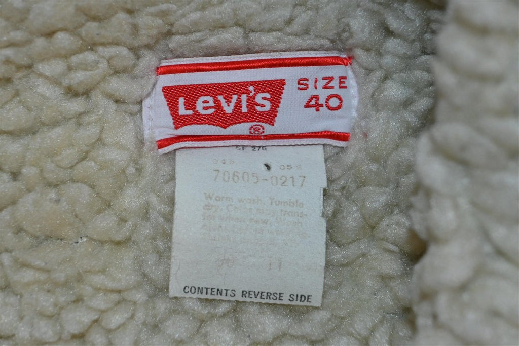 80s Levi's Red Tab Sherpa Lined Denim Trucker Jacket Medium product image 7