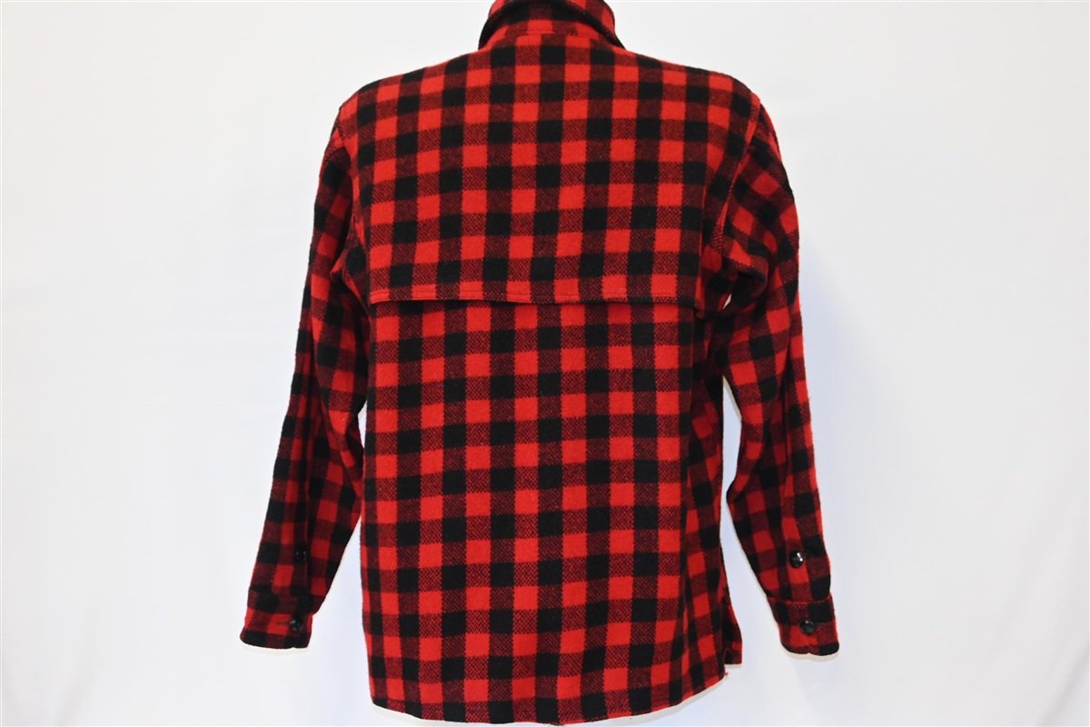 70s Johnson Woolen Mills Red Wool Zipper Shirt Jacket Large product image 3