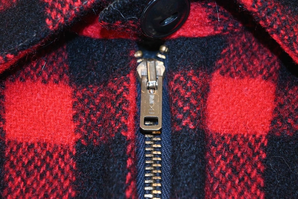 70s Johnson Woolen Mills Red Wool Zipper Shirt Jacket Large product image 4