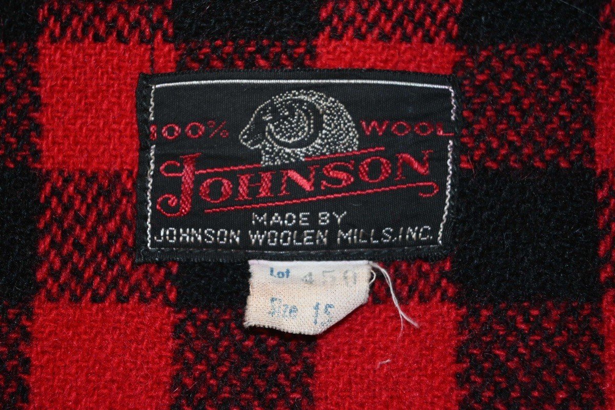 70s Johnson Woolen Mills Red Wool Zipper Shirt Jacket Large product image 6