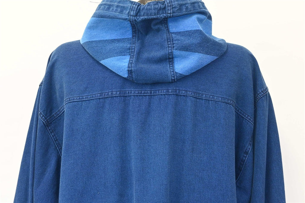 90s Exhaust Jeans Denim Hooded Button Down Shirt Extra Large product image 3