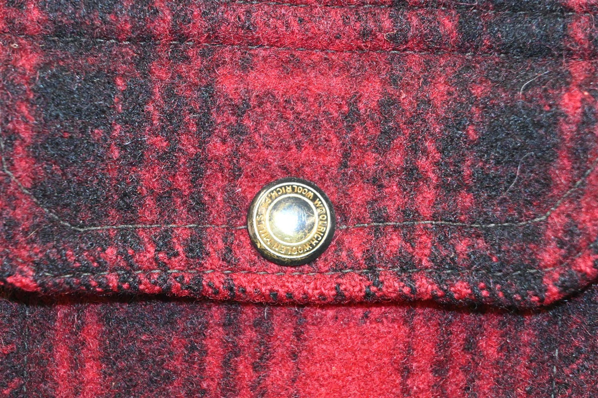 50s Woolrich 503 Red Plaid Mackinaw Hunting Jacket Large product image 3