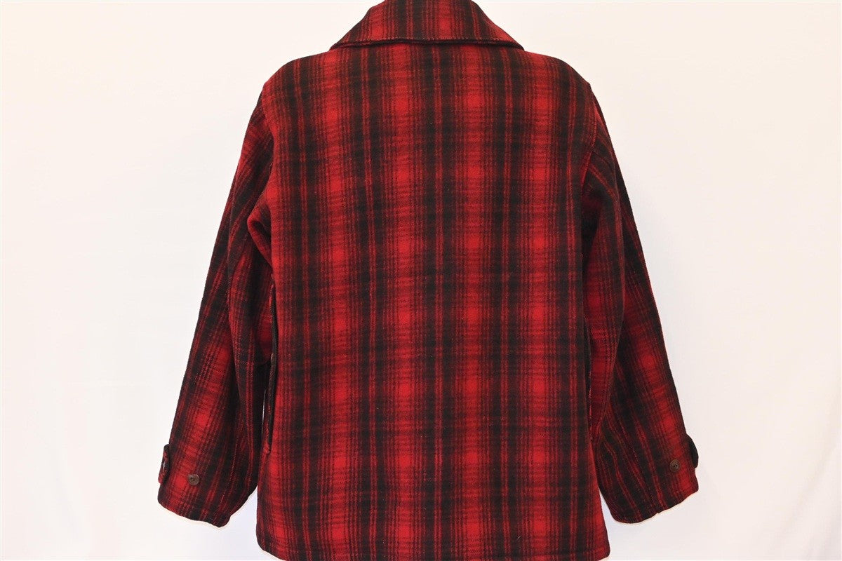 50s Woolrich 503 Red Plaid Mackinaw Hunting Jacket Large product image 5