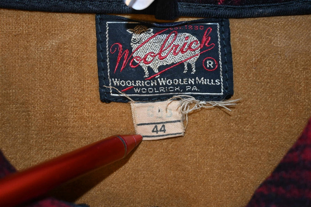 50s Woolrich 503 Red Plaid Mackinaw Hunting Jacket Large product image 6
