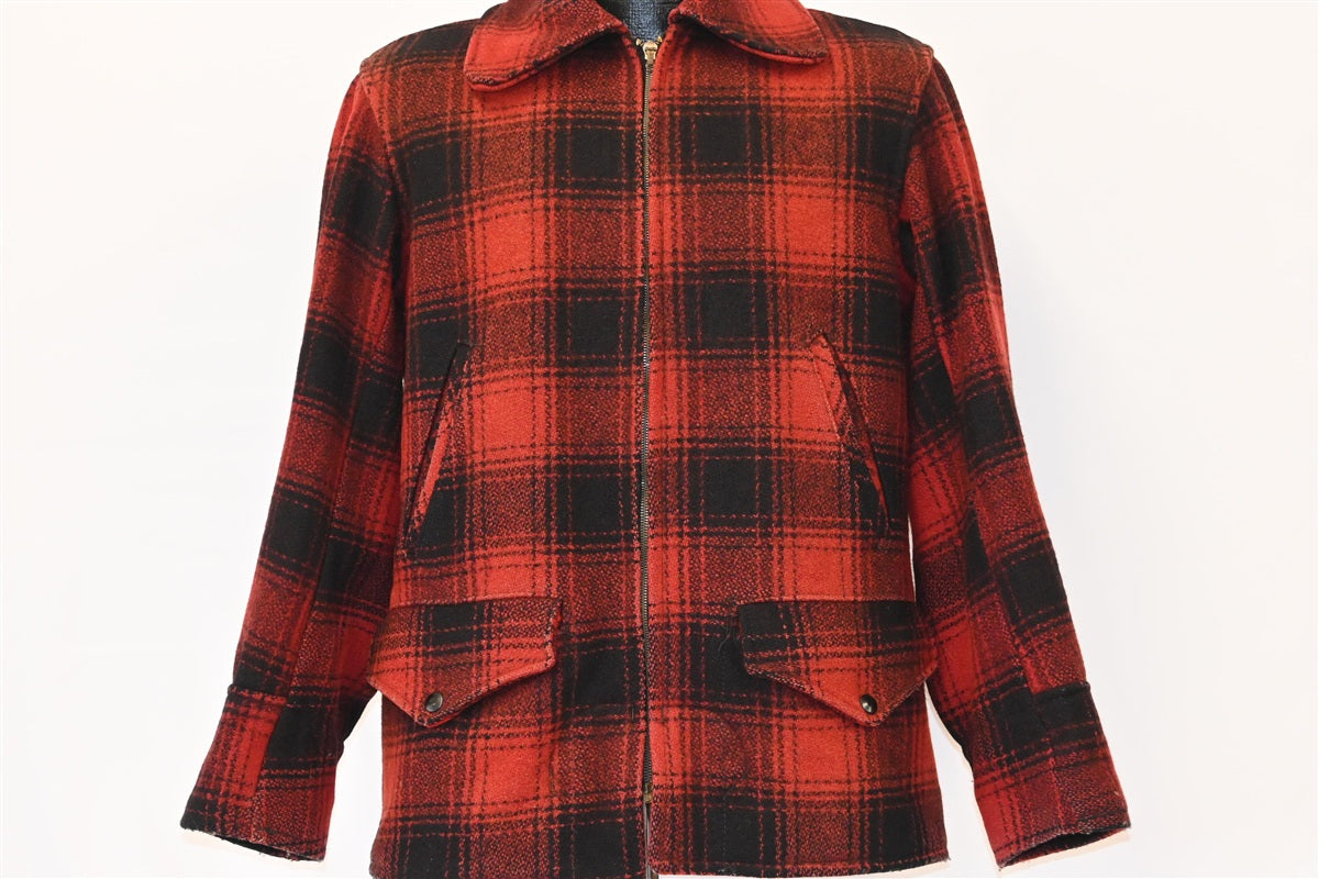 40s Penney's Red Buffalo Check Wool Hunting Jacket Medium product image 2