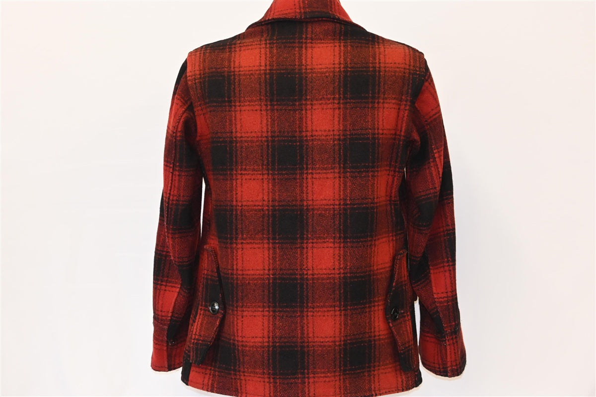 40s Penney's Red Buffalo Check Wool Hunting Jacket Medium product image 3