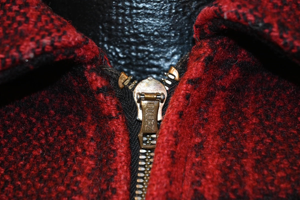 40s Penney's Red Buffalo Check Wool Hunting Jacket Medium product image 4