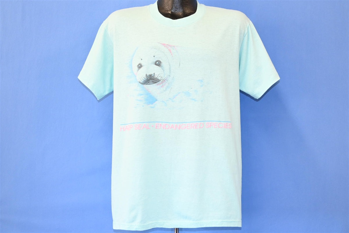 80s Harp Seal Endangered Species Blue Wildlife t-shirt Large product image 2