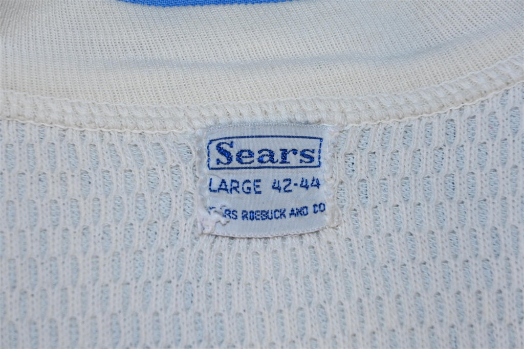 60s Sears Blank Off White Waffle Knit Thermal t-shirt Small product image 3