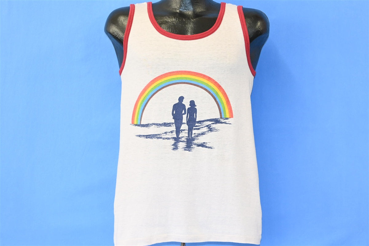 80s Rainbow Couple on a Beach Ringer Tank Top t-shirt Small product image 2