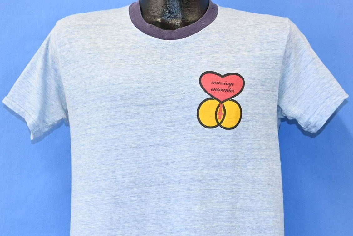 80s Marriage Encounters Heathered Blue Ringer t-shirt Medium product image 1