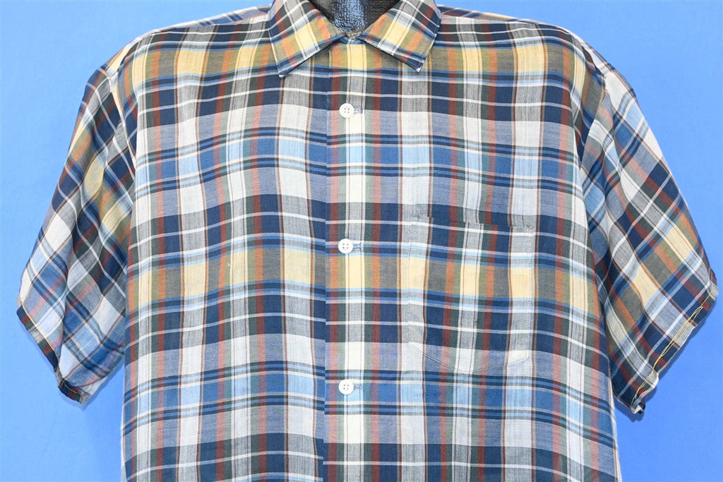 60s Van Heusen Plaid Loop Collar Button Down Shirt Extra product image 1