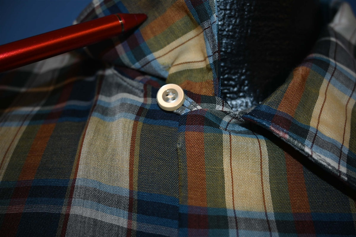 60s Van Heusen Plaid Loop Collar Button Down Shirt Extra product image 3