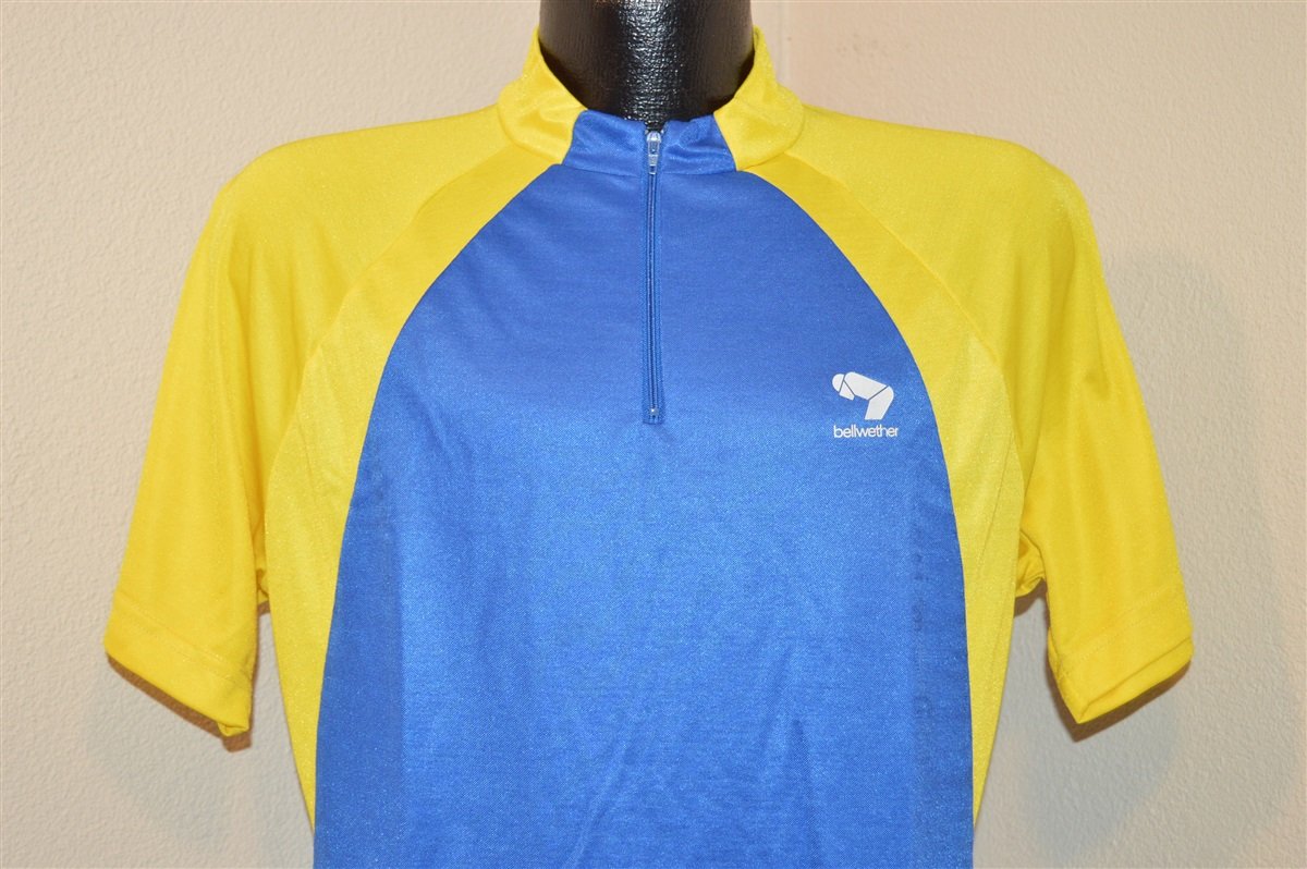 80s Bellwether Blue Yellow Cycling Jersey t-shirt Large product image 1
