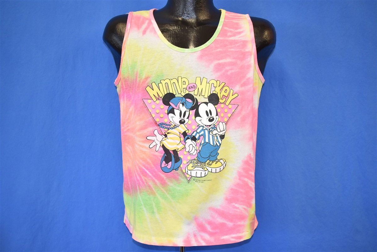 80s Mickey & Minnie Mouse Tie Dye Glitter Tank Top t-shirt product image 2